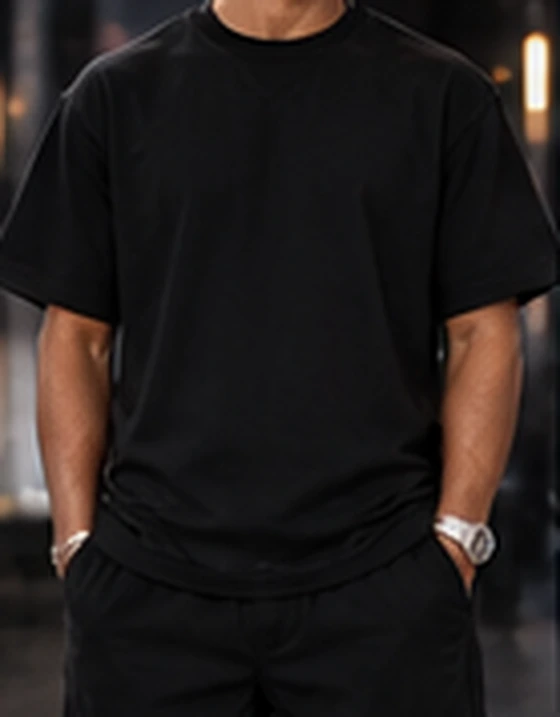 T-shirt uni noir sans motif